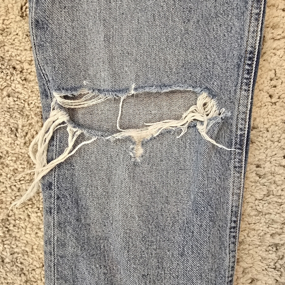 AGOLDE Lana Jean  Backdrop Blue Straight Leg Distressed Jeans 27 Aritzia - Picture 16 of 16